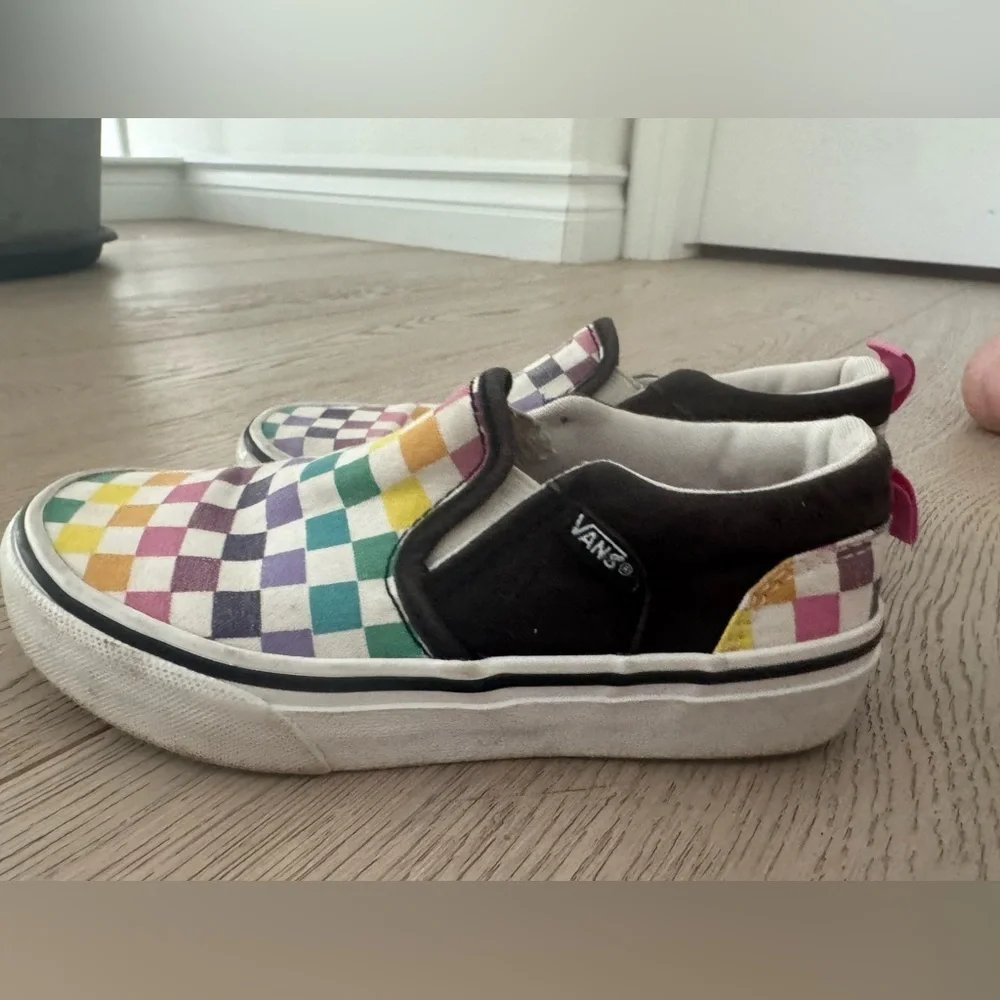 VANS Canvas Multicolor checkered Slip On Unisex Kids' Shoes size 12